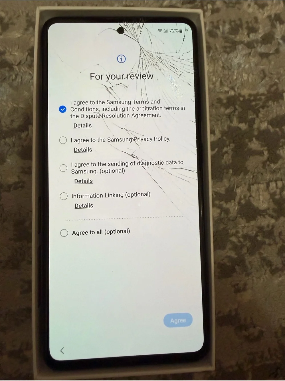 Samsung Galaxy A51 128GB Verizon Cracked Screen/Camera For Parts or Repair